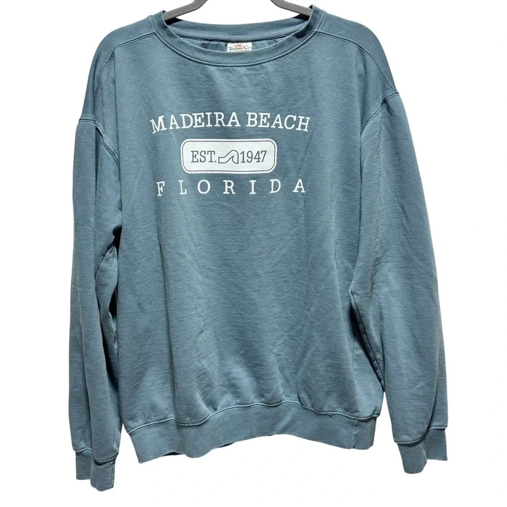 Madeira Beach Florida Vacation Graphic Sweatshirt Blue Size‎ L